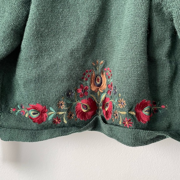 ALFRED SUNG VINTAGE EMBROIDERED 100% WOOL CARDIGAN SIZE SMALL DESIGNER VINTAGE - Picture 7 of 10